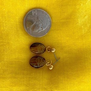 Topaz Scarab Pierced Earrings